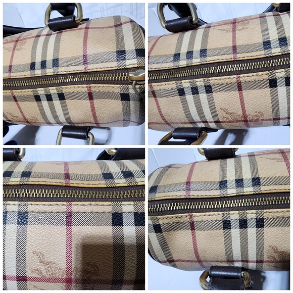 BURBERRY Nova Check Coated Canvas Shoulder Bag Beige/Black - Picture 10 of 16